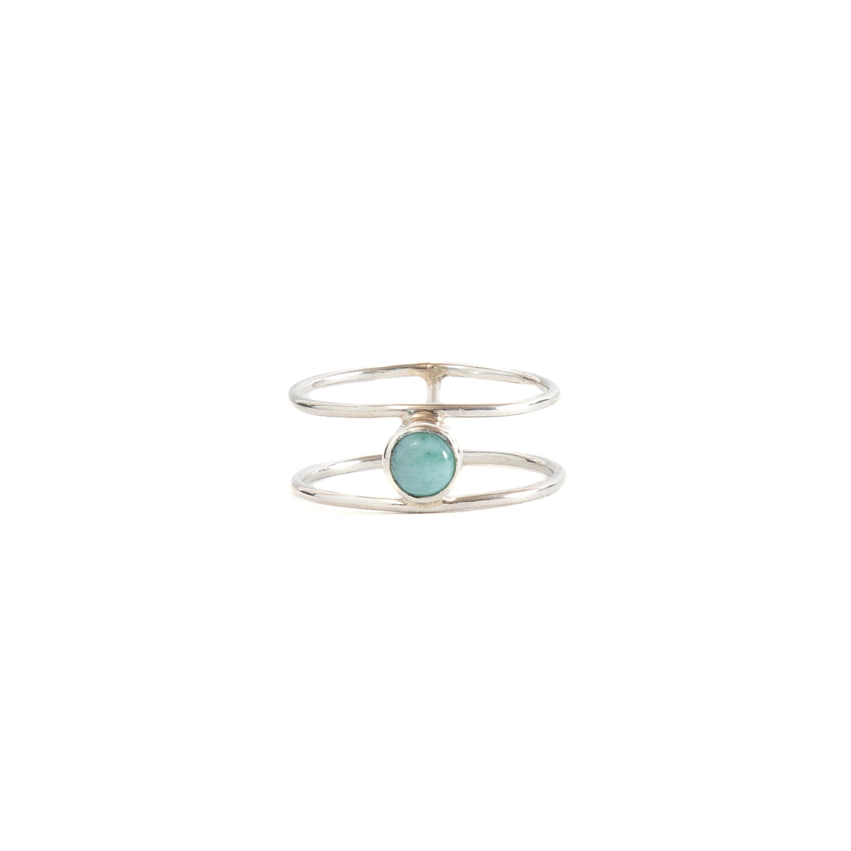 Anillo Halo De Piedra Blanco Y Azul Plata 925