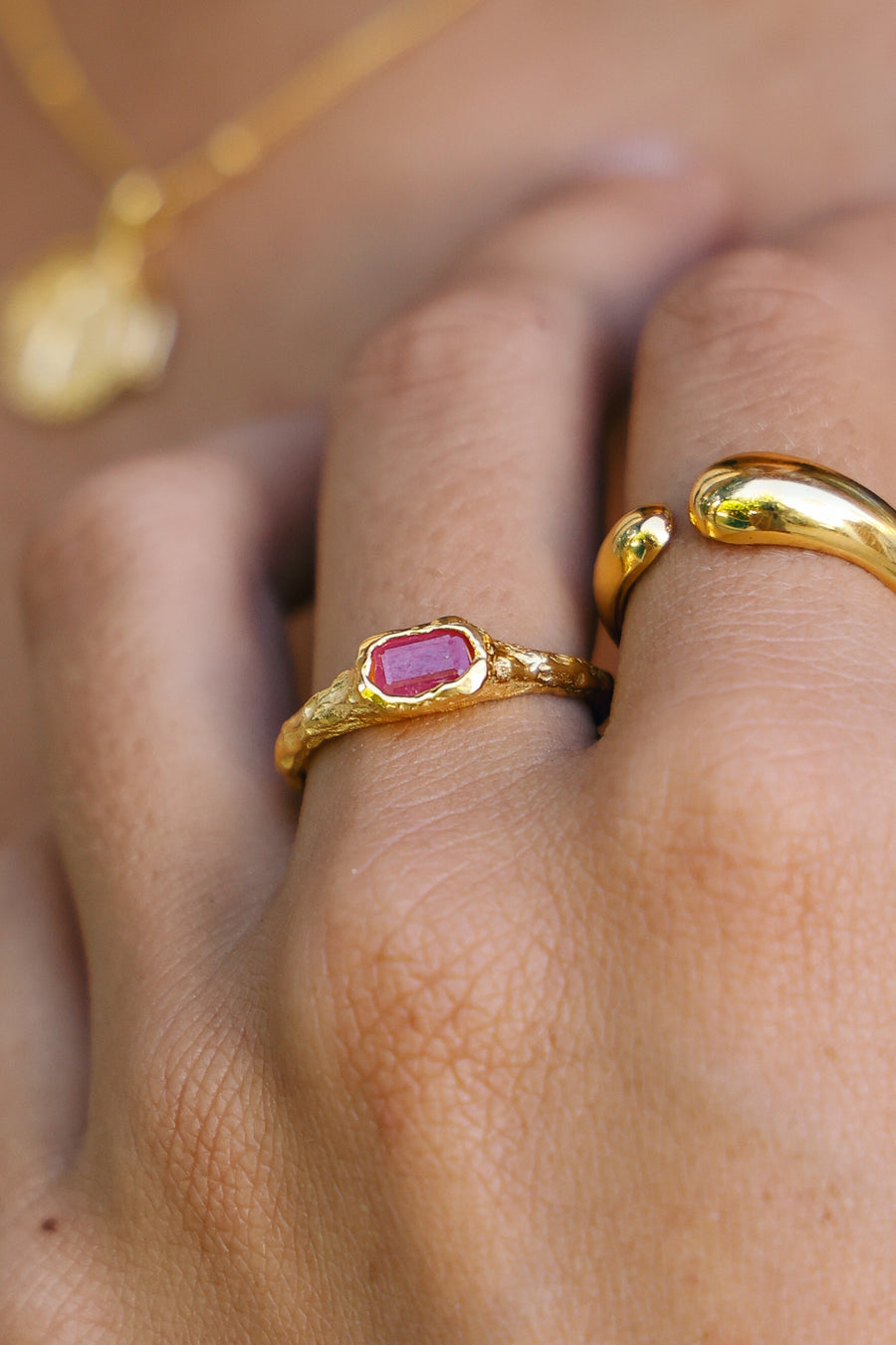Joyas bañado en oro 22K piedra natural  diseño exclusivo elegante único hecho a mano joyería fina