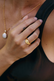 Joyas bañado en oro 22K piedra natural  diseño exclusivo elegante único hecho a mano joyería fina
