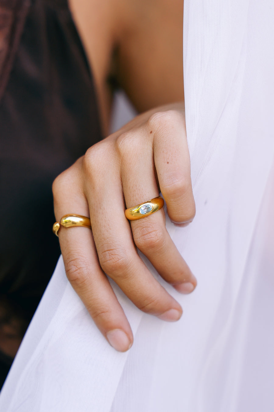 Joyas bañado en oro 22K piedra natural  diseño exclusivo elegante único hecho a mano joyería fina