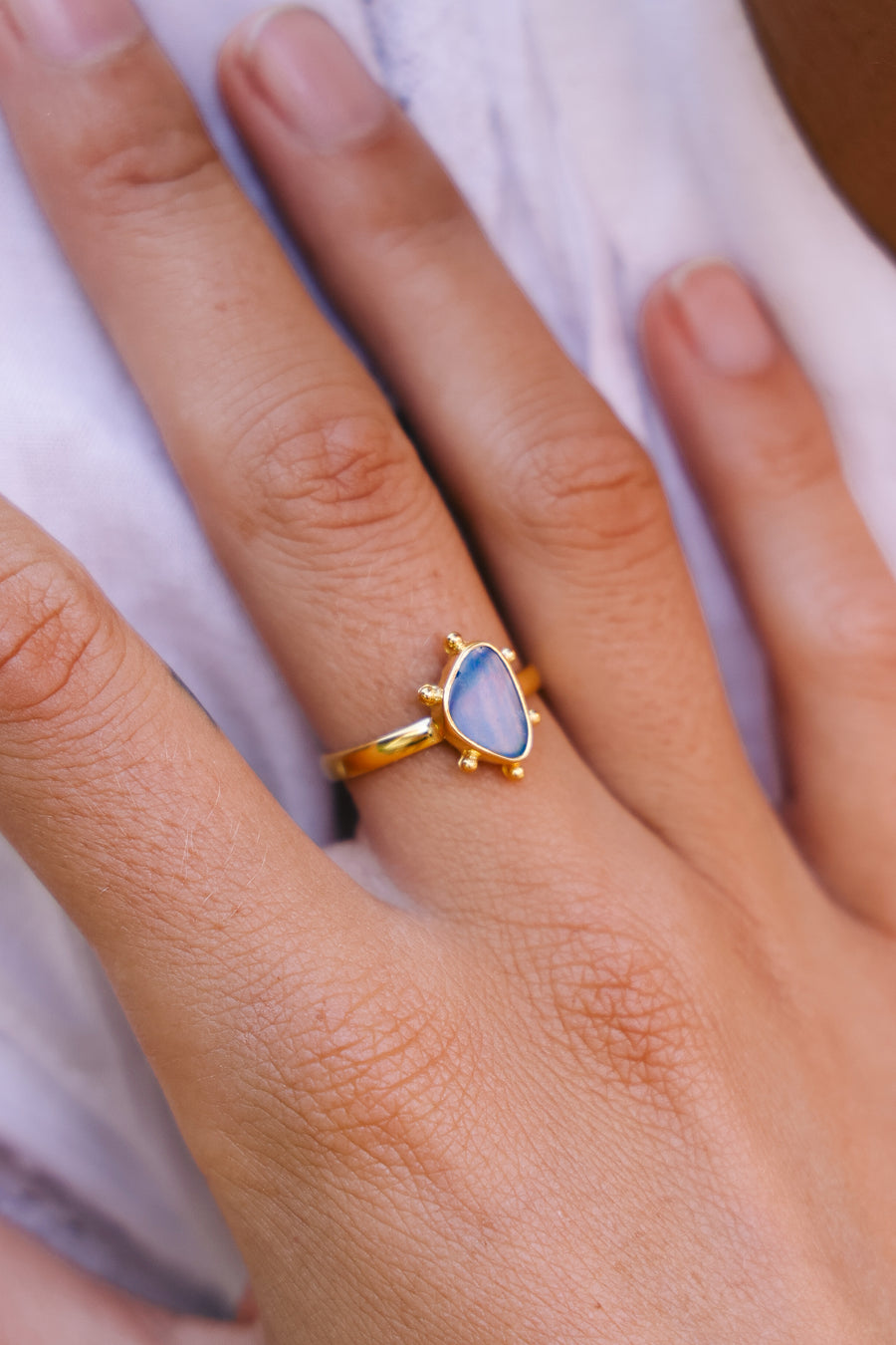 Joyas bañado en oro 22K piedra natural  diseño exclusivo elegante único hecho a mano joyería fina