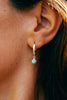 Joya hecha a mano Aros argolla plata 925 piedra natural Larimar diseño exclusivo elegante único joyería fina