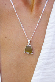 Collar plata 925 con sea glass diseño exclusivo elegante único