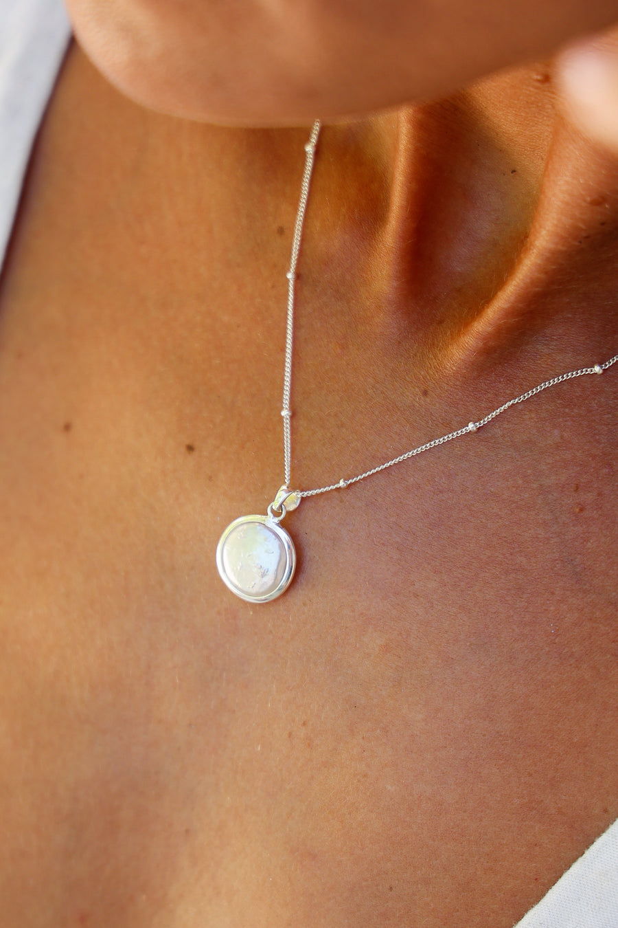 Joya hecha a mano collar colgante perla natural plata 925 piedra natural diseño exclusivo elegante único joyería fina
