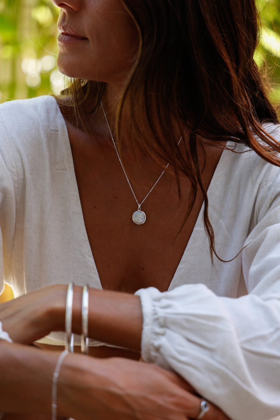 Joya hecha a mano collar colgante perla natural plata 925 piedra natural diseño exclusivo elegante único joyería fina