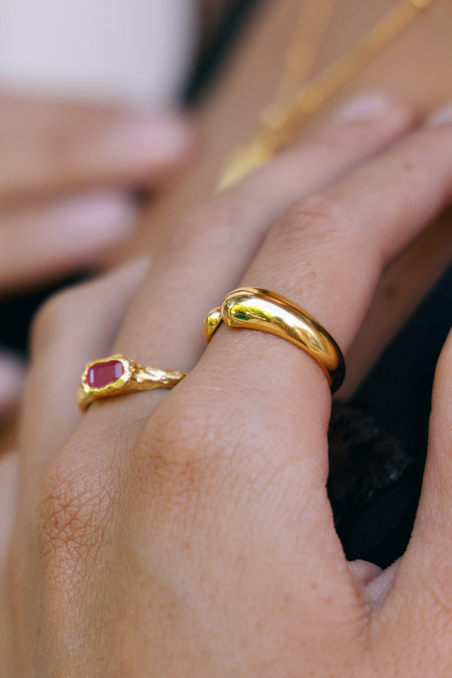 Joyas bañado en oro 22K piedra natural  diseño exclusivo elegante único hecho a mano joyería fina