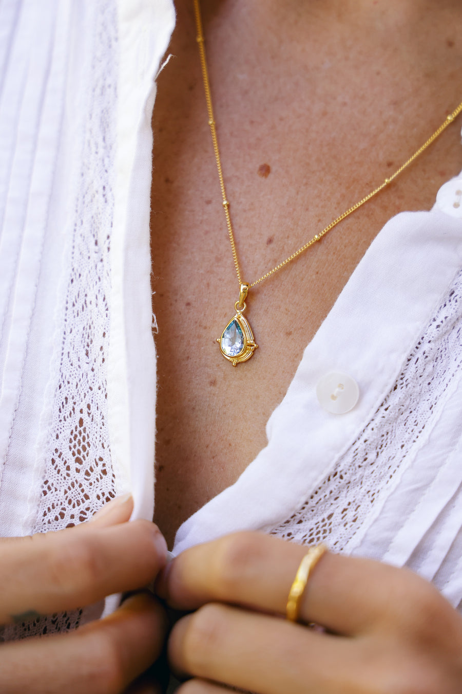 Joyas bañado en oro 22K piedra natural  diseño exclusivo elegante único hecho a mano joyería fina plata 925 