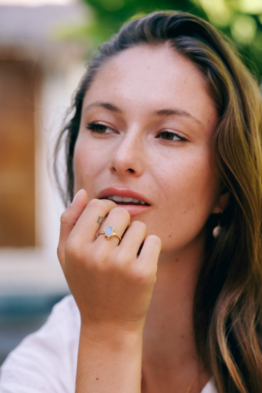 Joyas bañado en oro 22K piedra natural  diseño exclusivo elegante único hecho a mano joyería fina