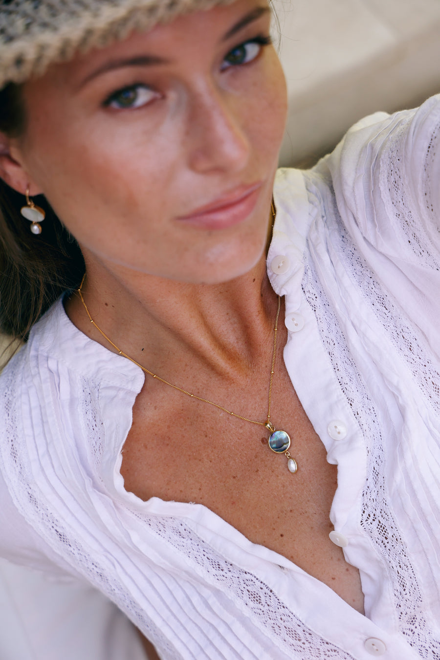 Joya hecha a mano Aros argolla plata 925 piedra natural Larimar diseño exclusivo elegante único joyería fina Anillo Collar Colgante Bañado en oro
