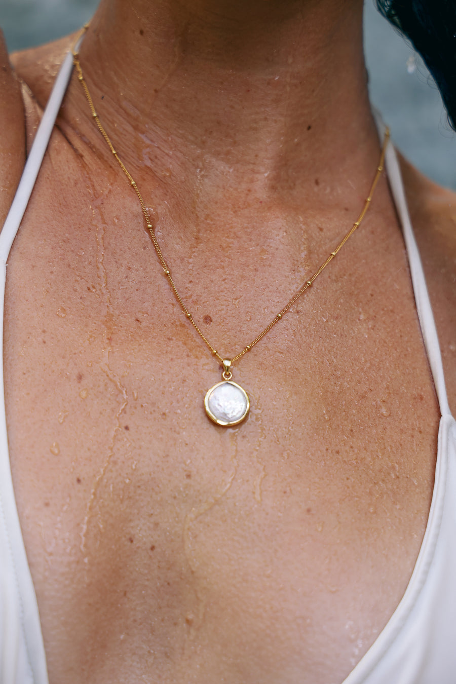Joya hecha a mano collar colgante perla natural plata 925 bañado en oro 18k piedra natural diseño exclusivo elegante único joyería fina