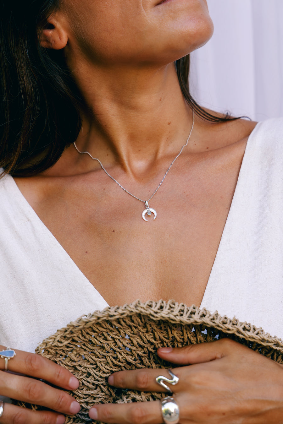Collar plata 925 con topacio piedra natural  diseño exclusivo elegante único hecho a mano colgante de nacar joyería fina