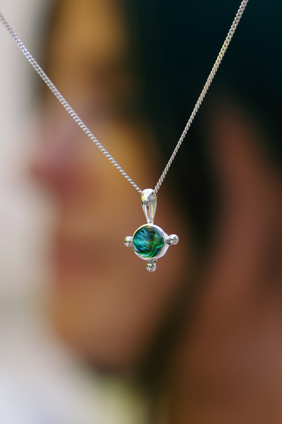 Joya hecha a mano collar colgante punto de luz plata 925 piedra natural diseño exclusivo elegante único joyería fina
