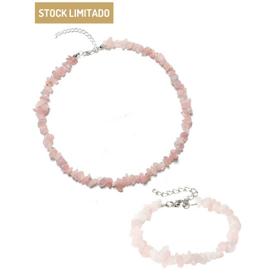 Pack Maui Chocker + Pulsera Cuarzo Rosa
