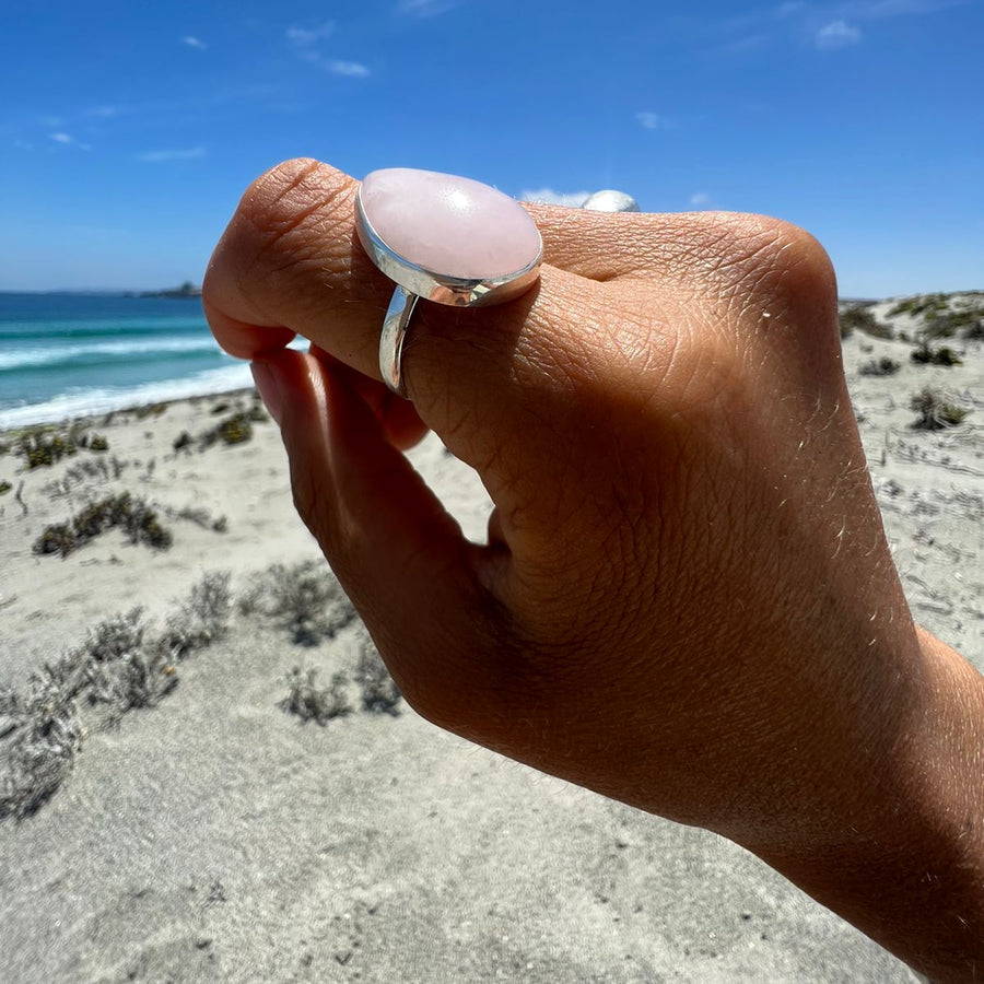 Anillo Rio Cuarzo Rosa